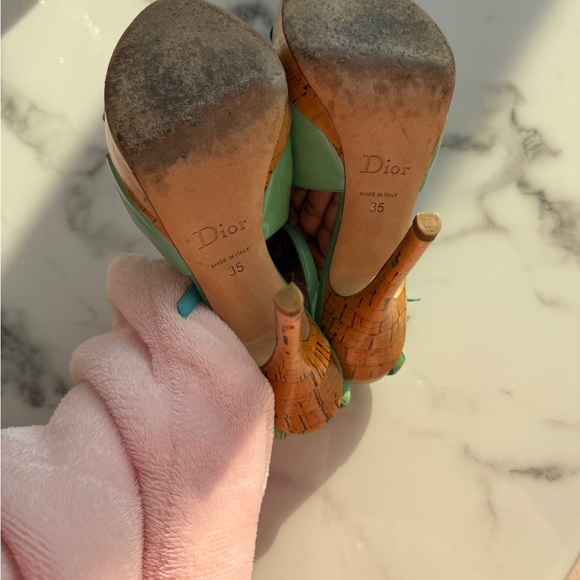 Christian Dior mint open toe sandle heels - Picture 5 of 6
